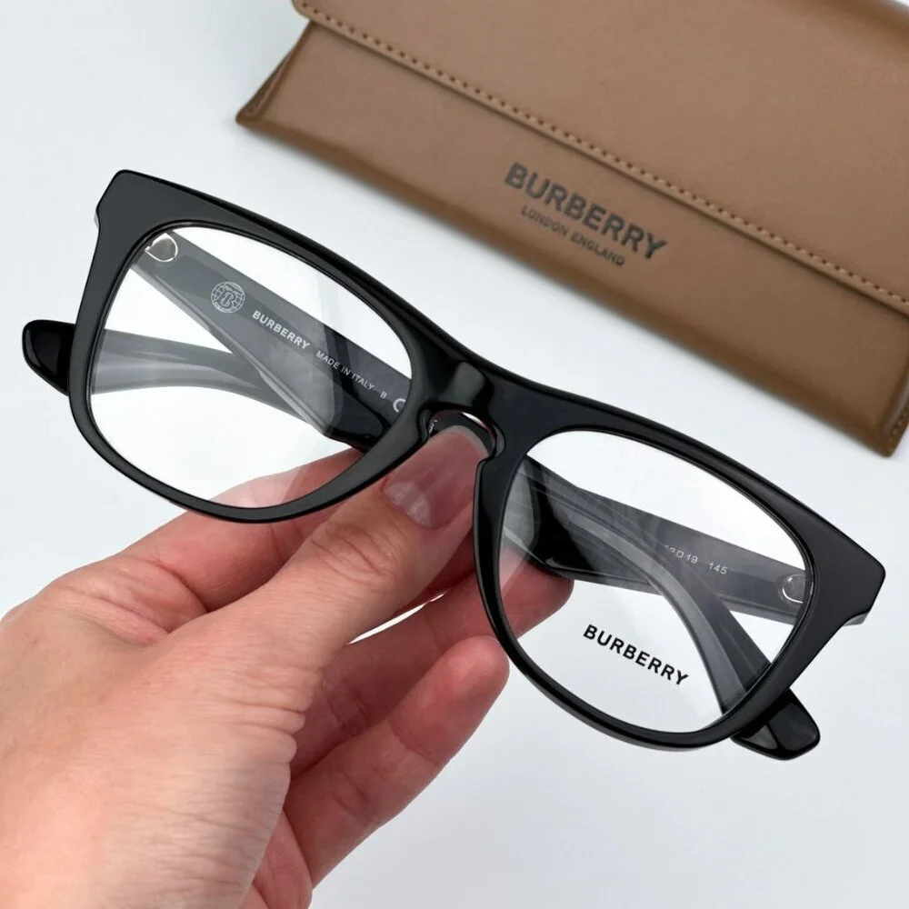 Burberry BE2409 3001 BRAND NEW Eyeglasses Black Square Unisex